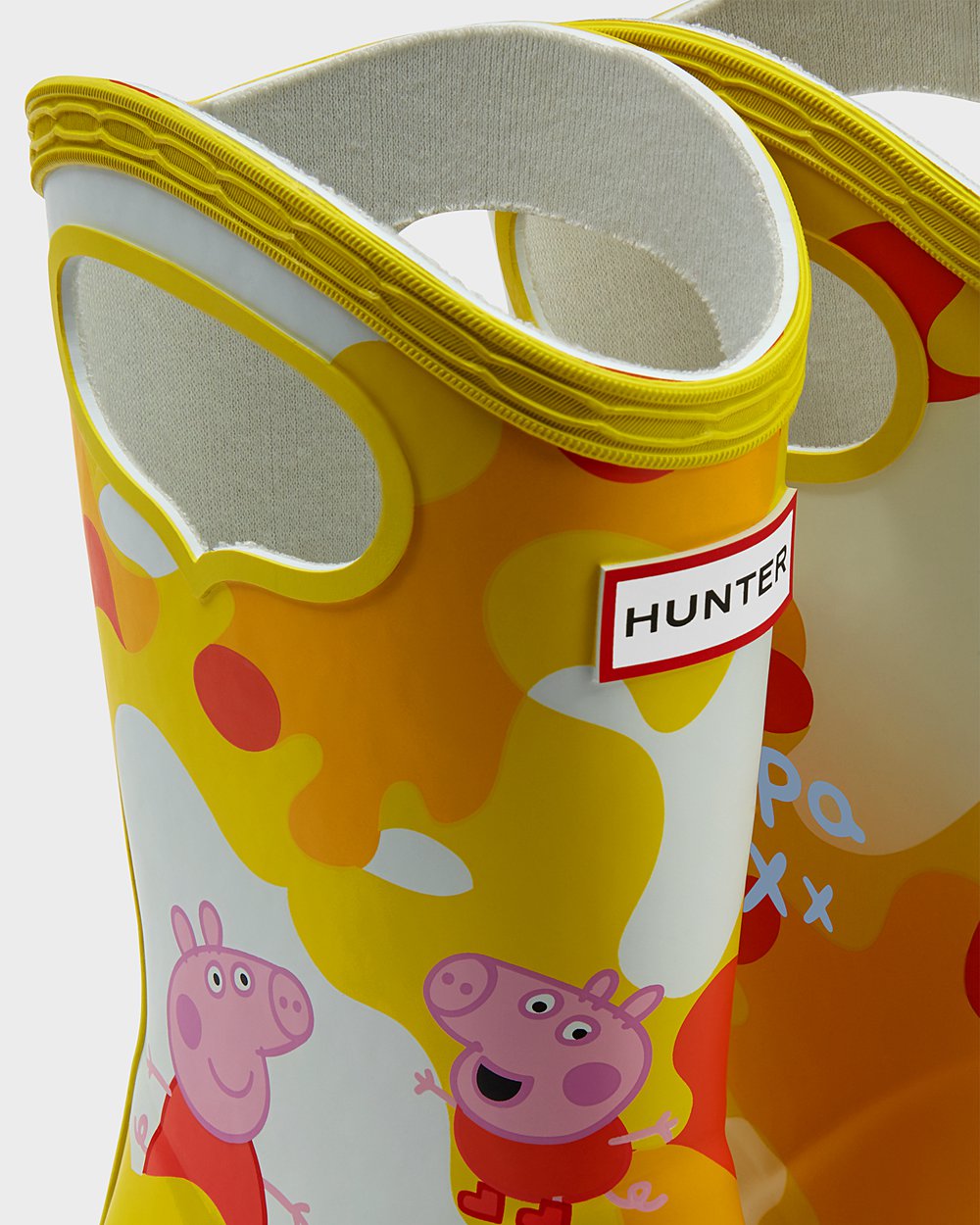 Gumowce Dziecięce - Hunter Original First Peppa Pig Grab Handle - Żółte - ONAI-18273